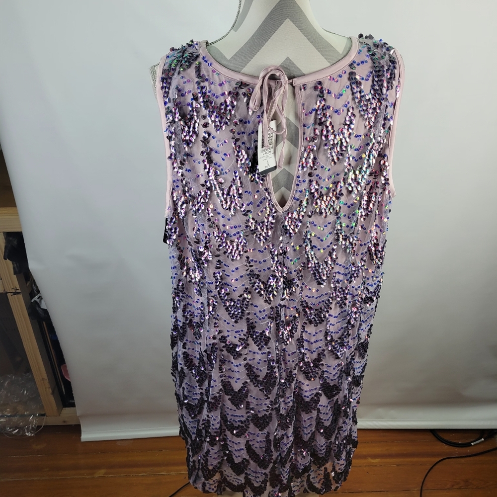 NWT Torrid Mini Sequin Mesh Shift Dress Purple Size 1X/14-16 - Picture 6 of 16
